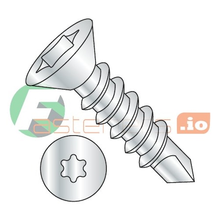 Newport Fasteners Self-Drilling Screw, #14 x 3-1/2 in, Zinc Plated Steel Flat Head Torx Drive, 800 PK 496439